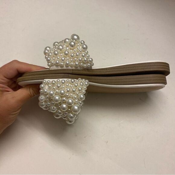 A New Day Nylah Pearl Slide Sandal Memory Foam beach wedding Bridal 6 NEW - Picture 2 of 9